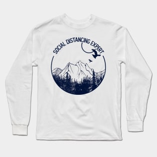 SOCIAL DISTANCING EXPERT HIKING MOUNTAINS Long Sleeve T-Shirt